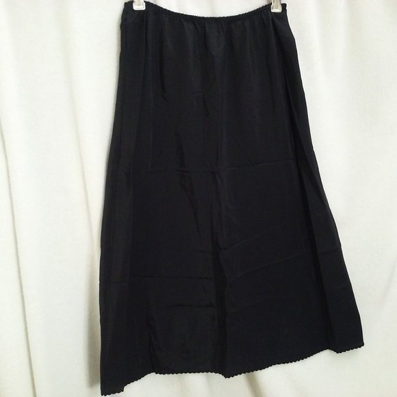 Vintage 70s-80s Nordstrom Half Slip-Skirt -M(25") Union Tag Scalloped Trim Slit - Picture 4 of 9